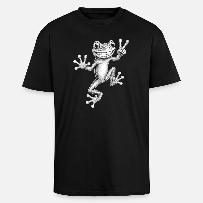 Laubfrosch - Oversized Heavyweight Unisex T-Shirt - Schwarz