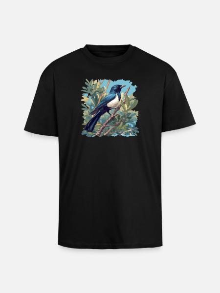 Magpies Magpie - Unisex Oversized Heavyweight T-shirt - black