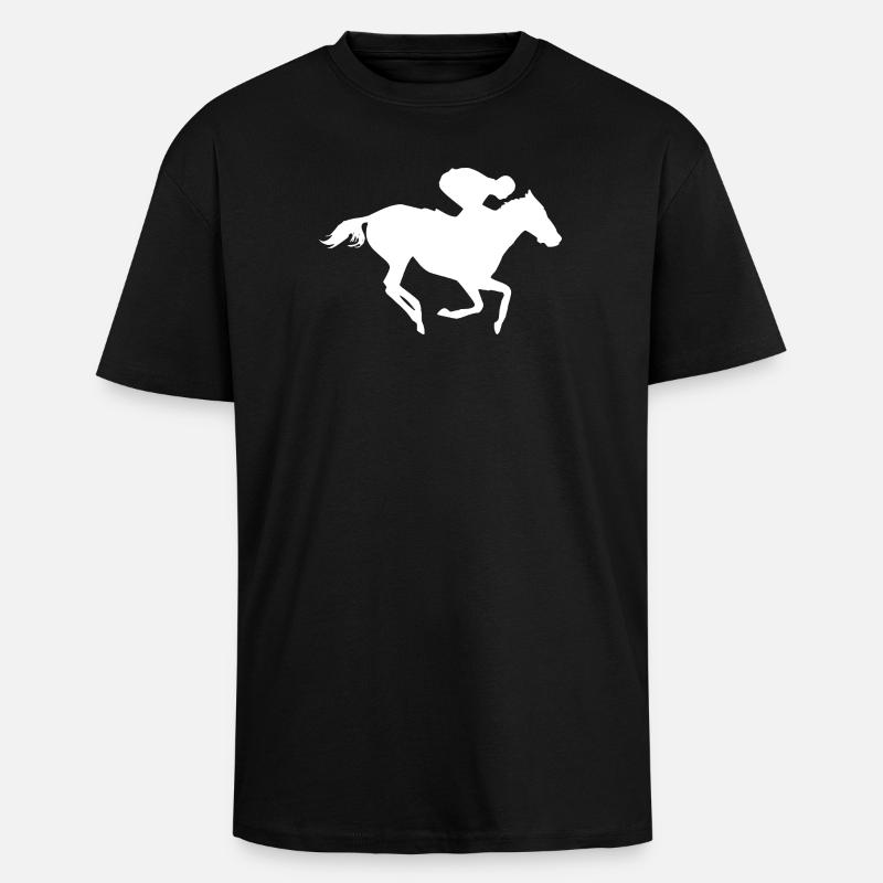 Reiten - Oversized Heavyweight Unisex T-Shirt - Schwarz