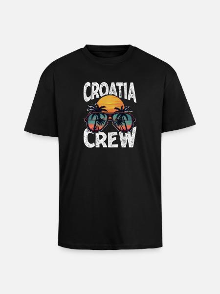 Croatia Crew - Unisex Oversized Heavyweight T-shirt - black