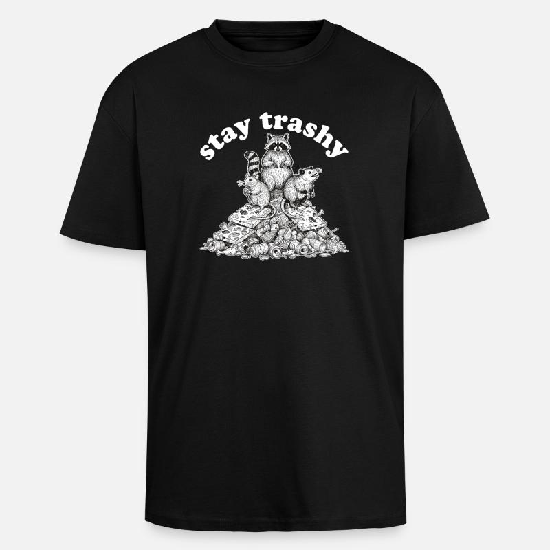 Reste Raton laveur Opossum Skunk - T-shirt unisexe oversize épais - noir