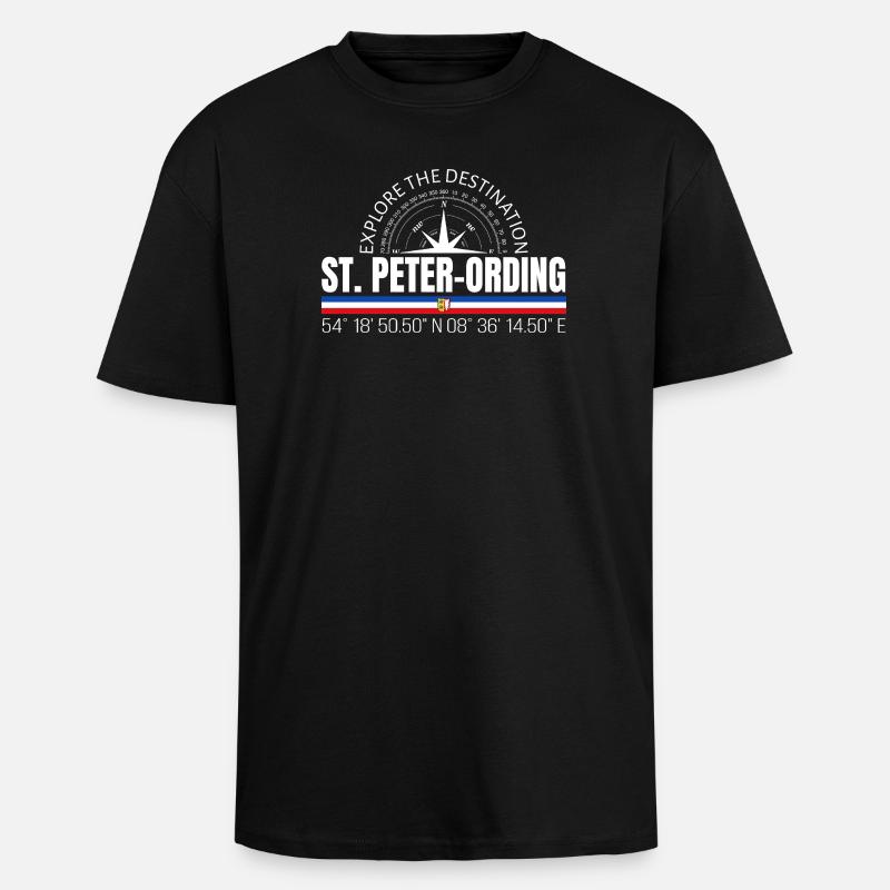 St. Peter-Ording  - Oversized Heavyweight Unisex T-Shirt - Schwarz