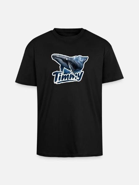Timmy der Buckelwal – Ostsee-Fan - Oversized Heavyweight Unisex T-Shirt - Schwarz