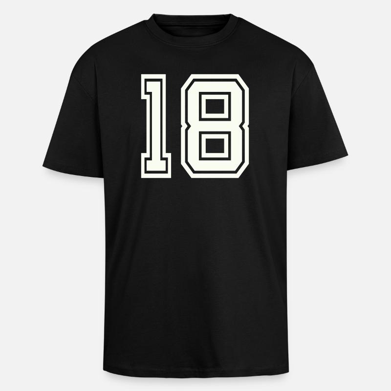 18 - Oversized Heavyweight Unisex T-Shirt - Schwarz