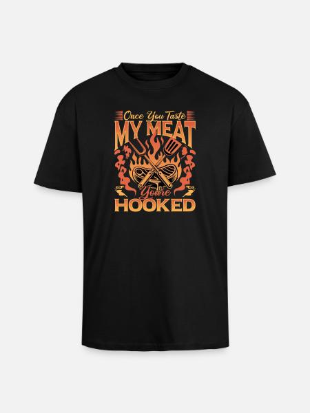 BBQ Grilling Meat Smoking Barbecue - Oversized Heavyweight Unisex T-Shirt - Schwarz