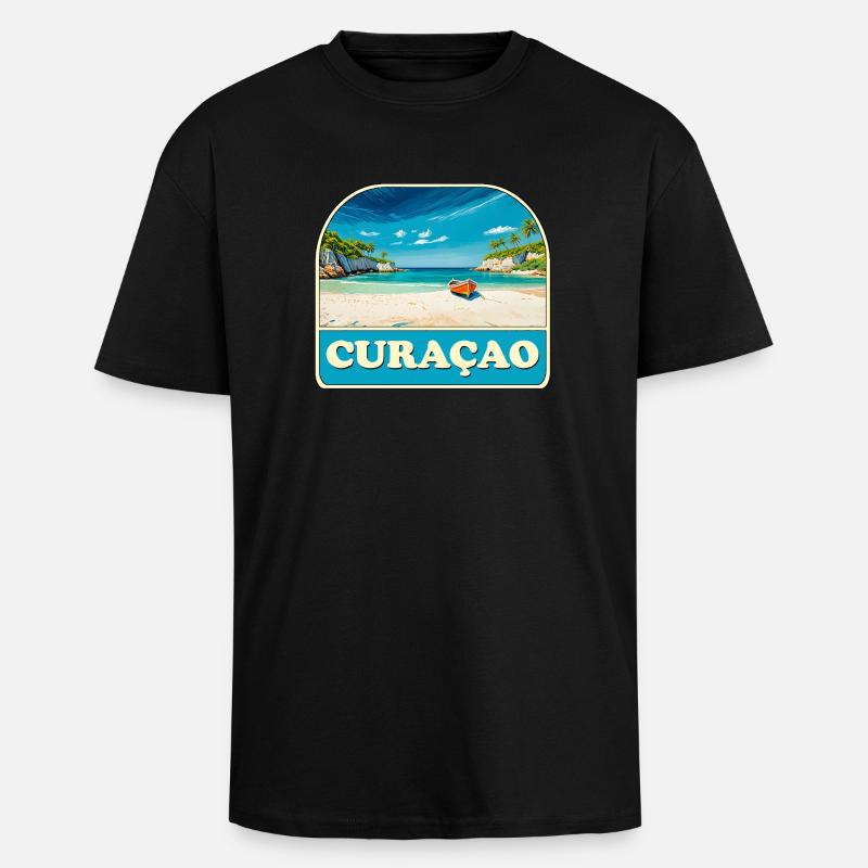 Curacao - Oversized Heavyweight Unisex T-Shirt - Schwarz