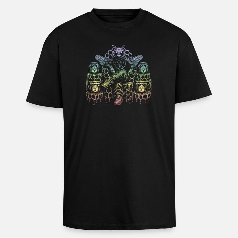 abeille - T-shirt unisexe oversize épais - noir