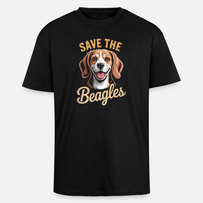 Save the Beagles Beagle Rettungsabschlag - Oversized Heavyweight Unisex T-Shirt - Schwarz