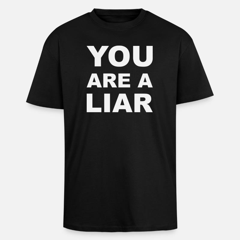 liar Lugner white - Unisex Oversized Heavyweight T-shirt - black