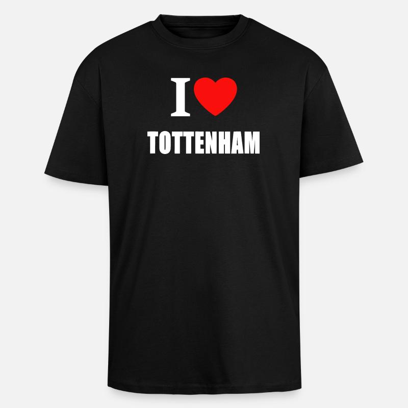 I Love Tottenham - Unisex Oversized Heavyweight T-shirt - black
