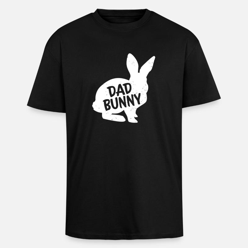 Dad Bunny Silhouette Graphic - Unisex Oversized Heavyweight T-shirt - black
