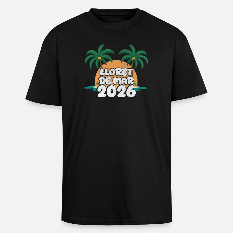 Lloret De Mar 2026 - Oversized Heavyweight Unisex T-Shirt - Schwarz