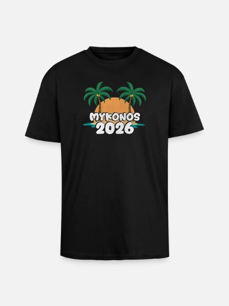 Mykonos 2026 - Unisex Oversized Heavyweight T-shirt - black
