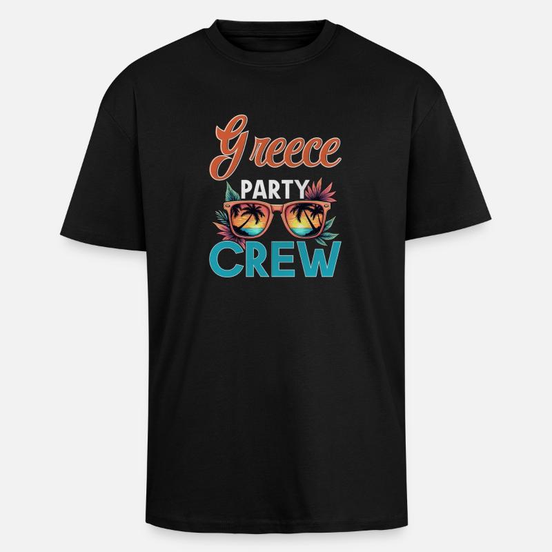 Greece Crew - Oversized Heavyweight Unisex T-Shirt - Schwarz
