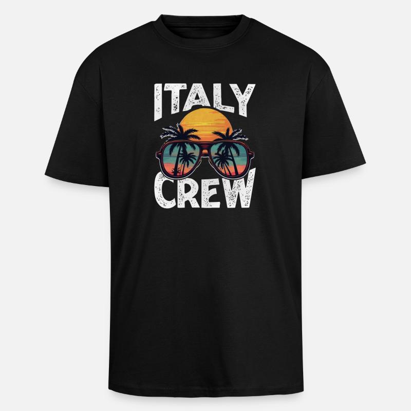 Équipe d’Italie - T-shirt unisexe oversize épais - noir