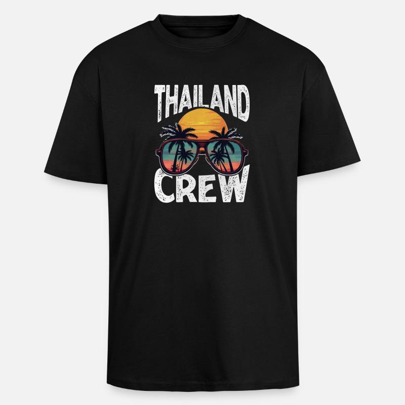 Équipage thaïlandais - T-shirt unisexe oversize épais - noir
