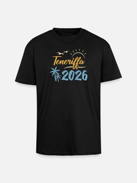 Teneriffa 2026 - Oversized Heavyweight Unisex T-Shirt - Schwarz