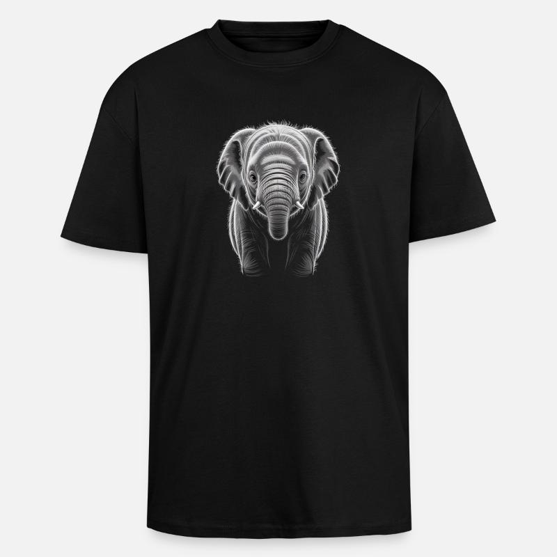 Elephant - Unisex Oversized Heavyweight T-shirt - black