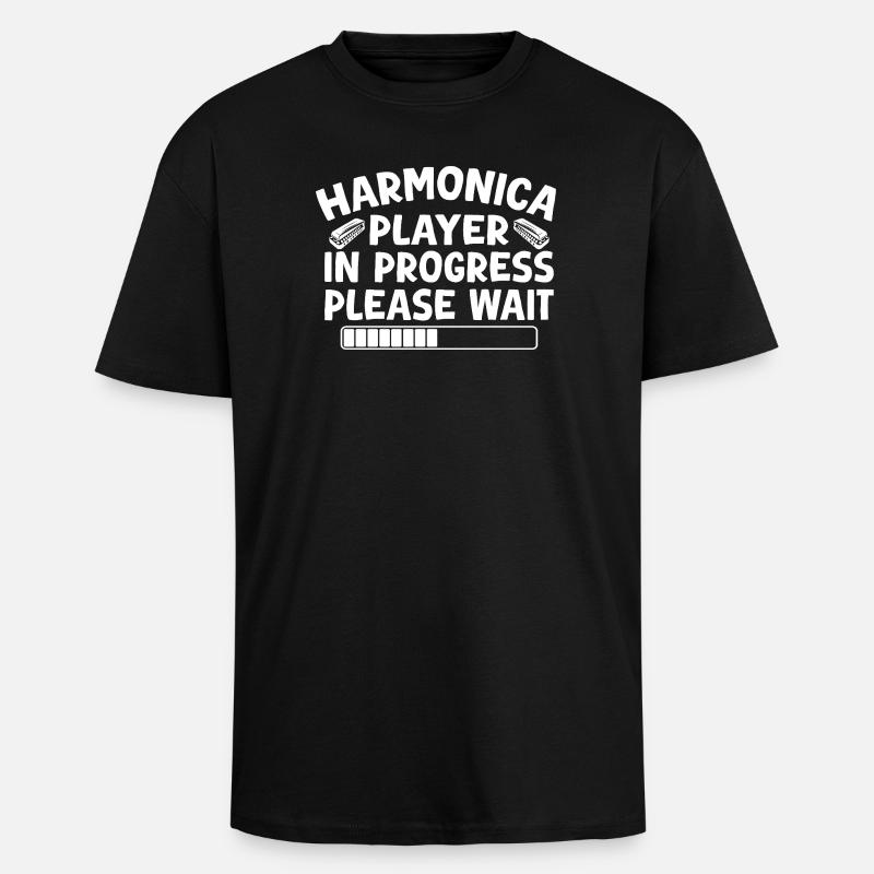 Harmonica Musican In Progress Harmonica - Unisex Oversized Heavyweight T-shirt - black