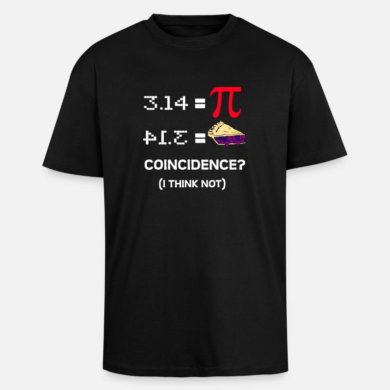 Pi Pie Zufall Tee - Oversized Heavyweight Unisex T-Shirt - Schwarz