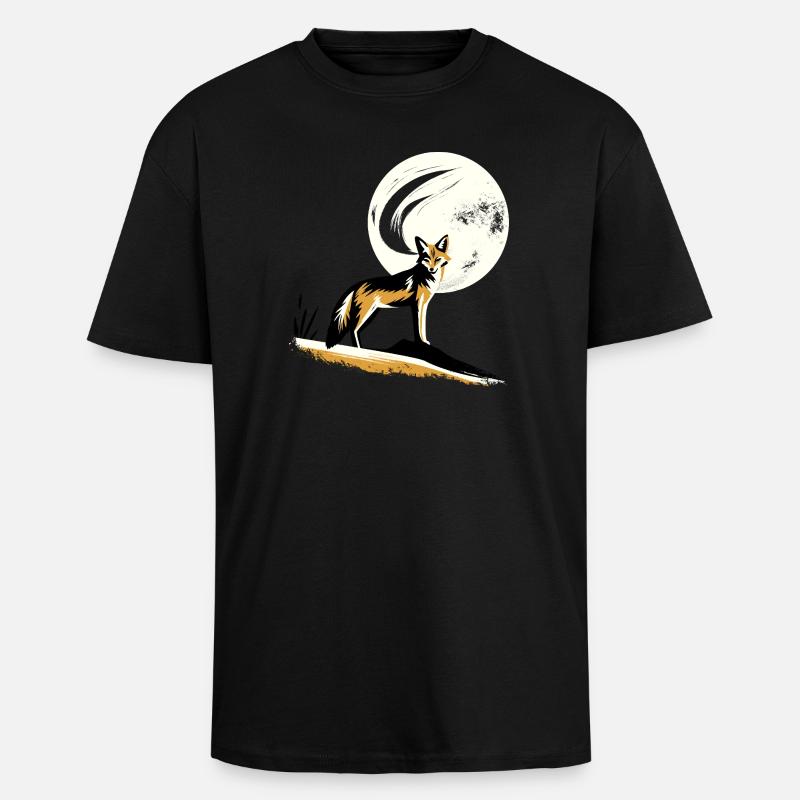 Chacal au clair de lune - T-shirt unisexe oversize épais - noir