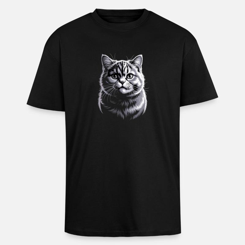BKH britannique à poils courts - T-shirt unisexe oversize épais - noir