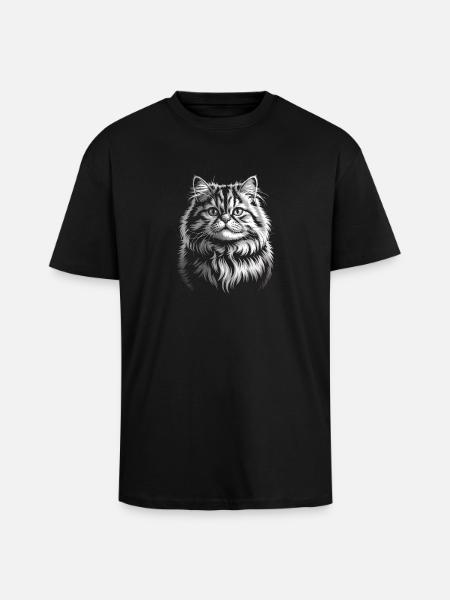 Chat - T-shirt unisexe oversize épais - noir