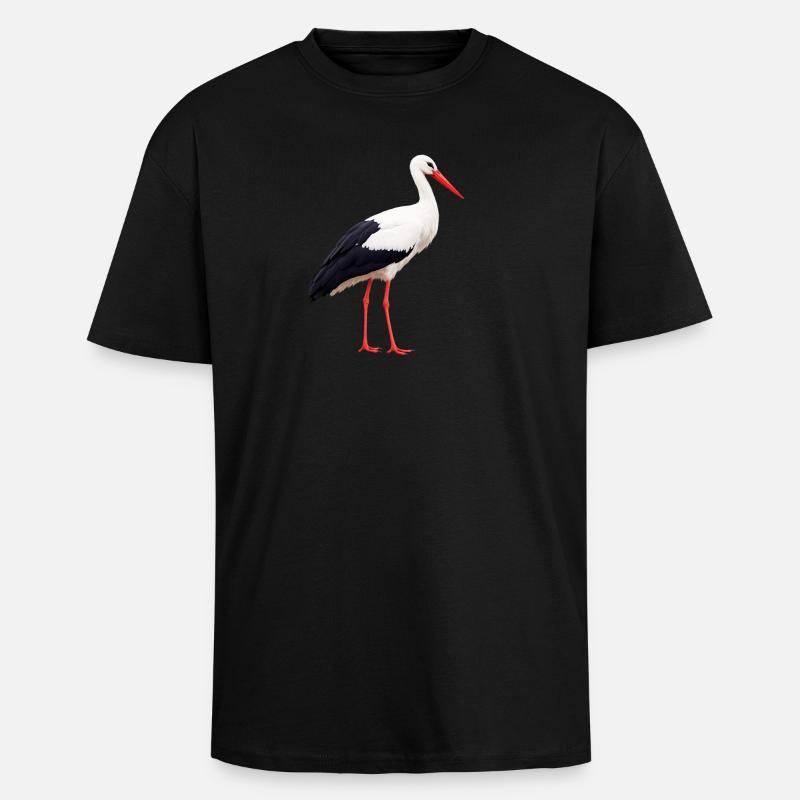 Storch - Oversized Heavyweight Unisex T-Shirt - Schwarz