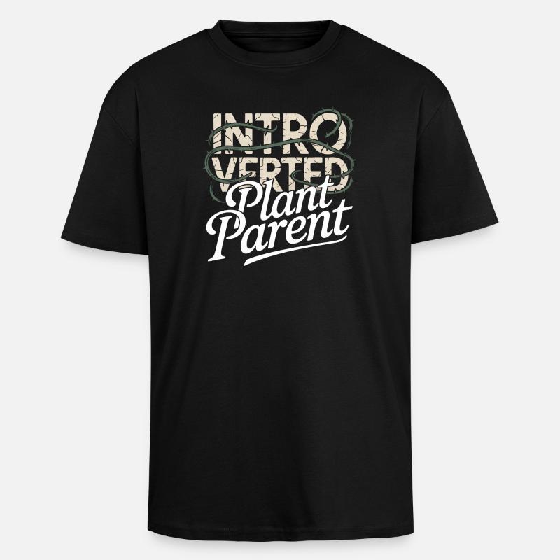 Introvertierter Pflanzenelternteil - Oversized Heavyweight Unisex T-Shirt - Schwarz