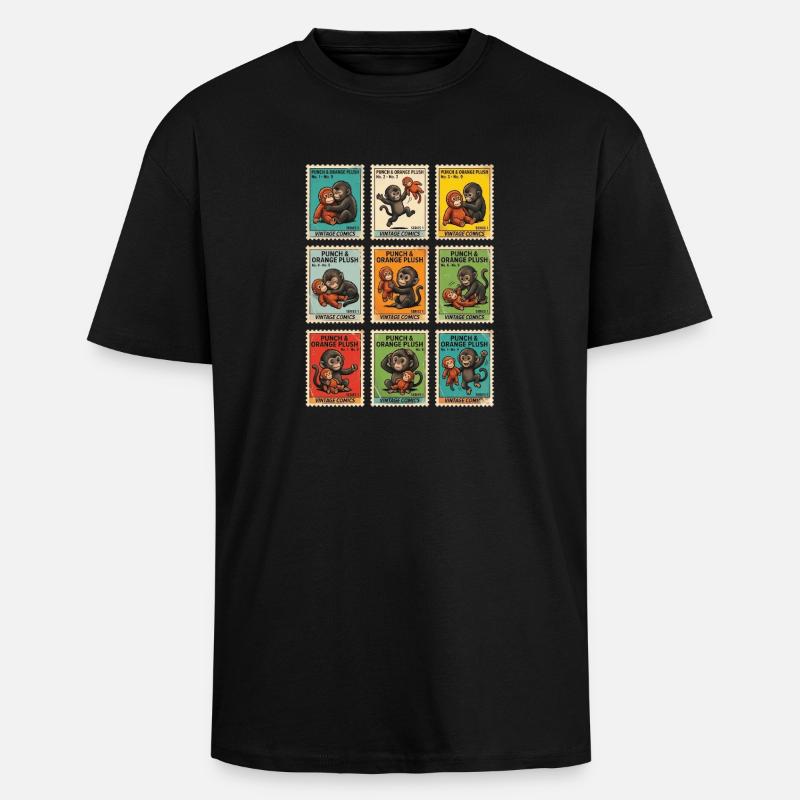 Tampons Bébé Singe Punch - T-shirt unisexe oversize épais - noir