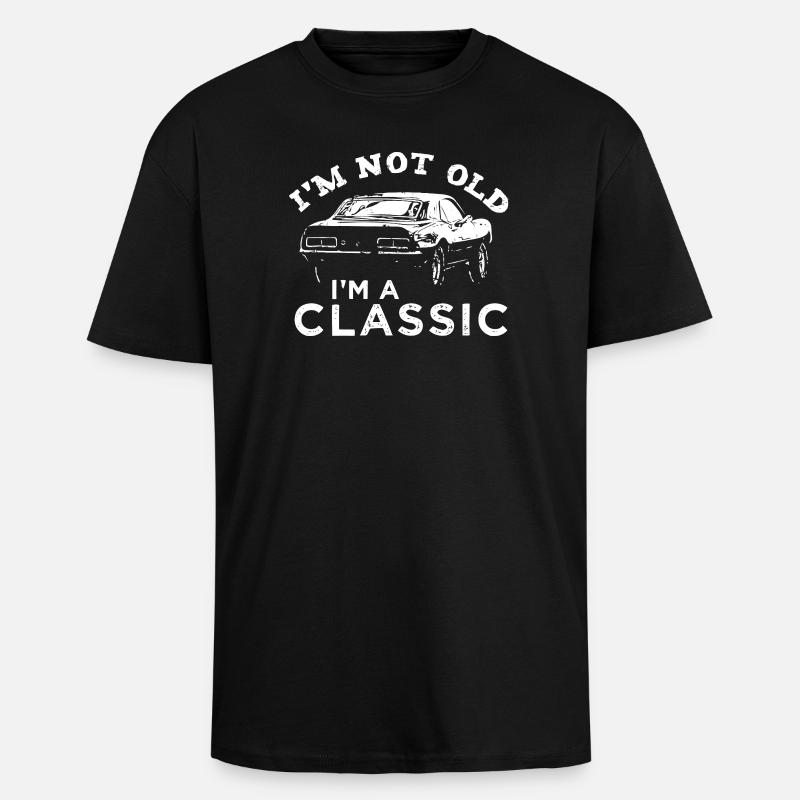 Nicht alt, ich bin ein Oldtimer - Oversized Heavyweight Unisex T-Shirt - Schwarz