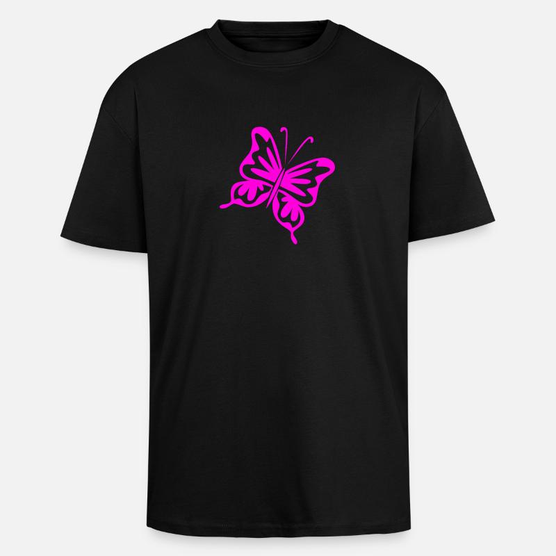 Papillon - T-shirt unisexe oversize épais - noir