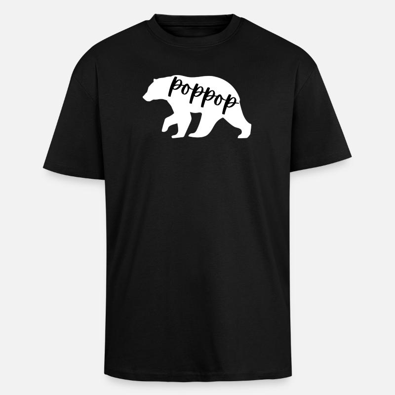poppop bear - Unisex Oversized Heavyweight T-shirt - black