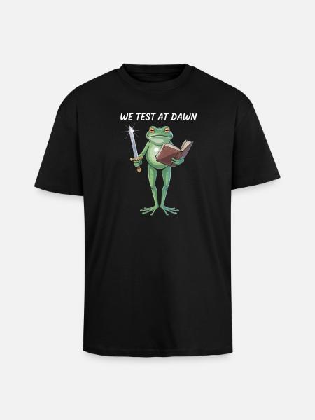 Dawnbound Frog Warrior - Unisex Oversized Heavyweight T-shirt - black