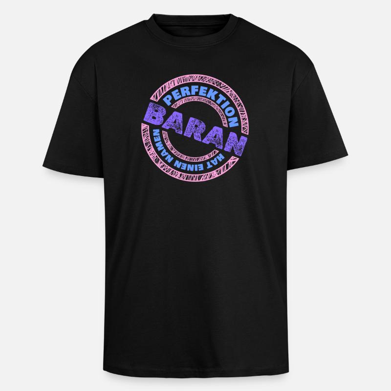 Perfekt Baran - Oversized Heavyweight Unisex T-Shirt - Schwarz