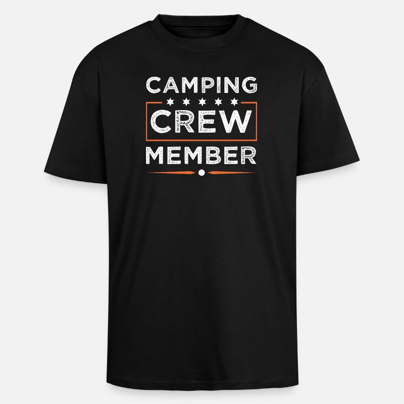 Camping Crew - Unisex Oversized Heavyweight T-shirt - black