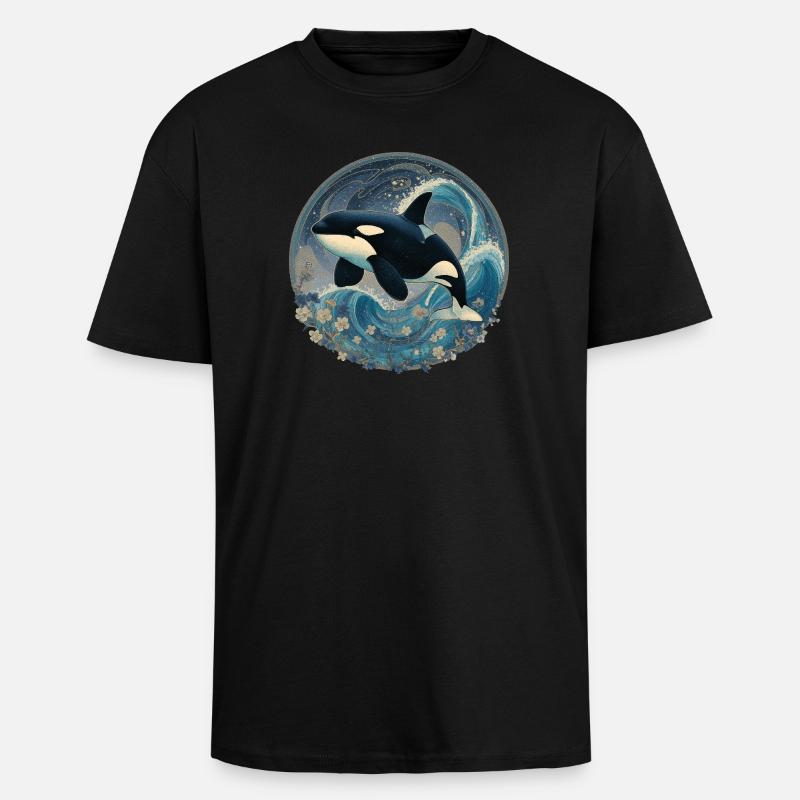 Orca - Oversized Heavyweight Unisex T-Shirt - Schwarz