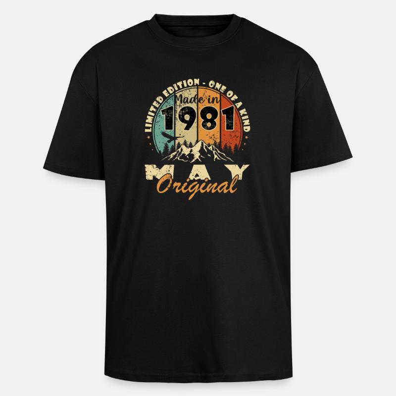 Mai 1981 - mai 1981 - T-shirt unisexe oversize épais - noir