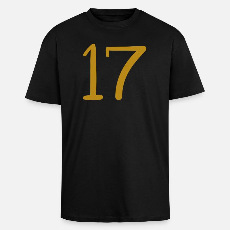 17 - Oversized Heavyweight Unisex T-Shirt - Schwarz