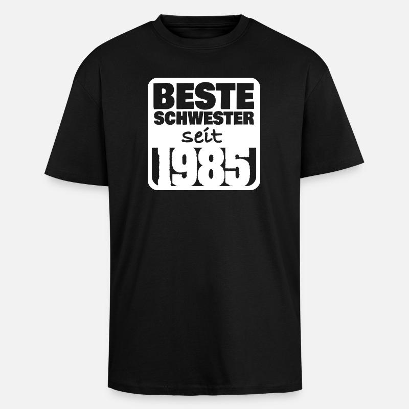 Schwester 1985 - Oversized Heavyweight Unisex T-Shirt - Schwarz