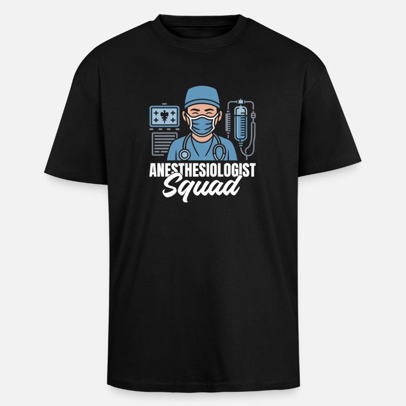 Anesthesiologist Squad Anesthesia - Unisex Oversized Heavyweight T-shirt - black