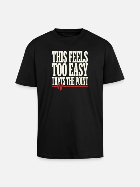 Zone 2 Training Herzfrequenztraining Einfaches - Oversized Heavyweight Unisex T-Shirt - Schwarz