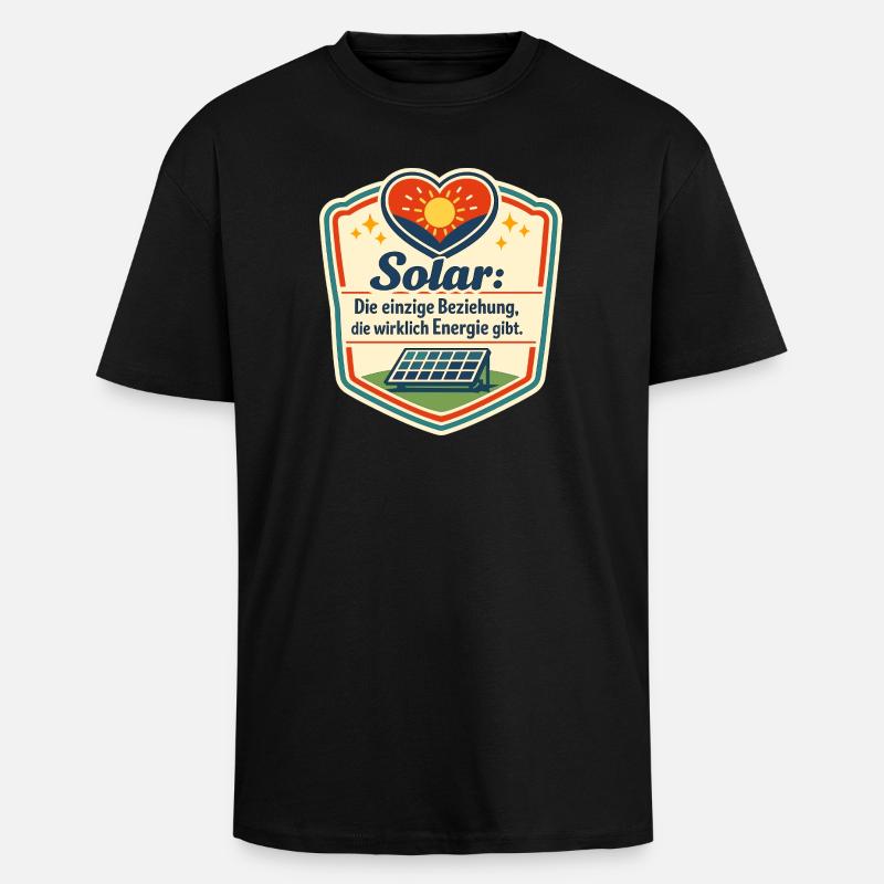 Solarliebe: Energie durch Liebe - Oversized Heavyweight Unisex T-Shirt - Schwarz