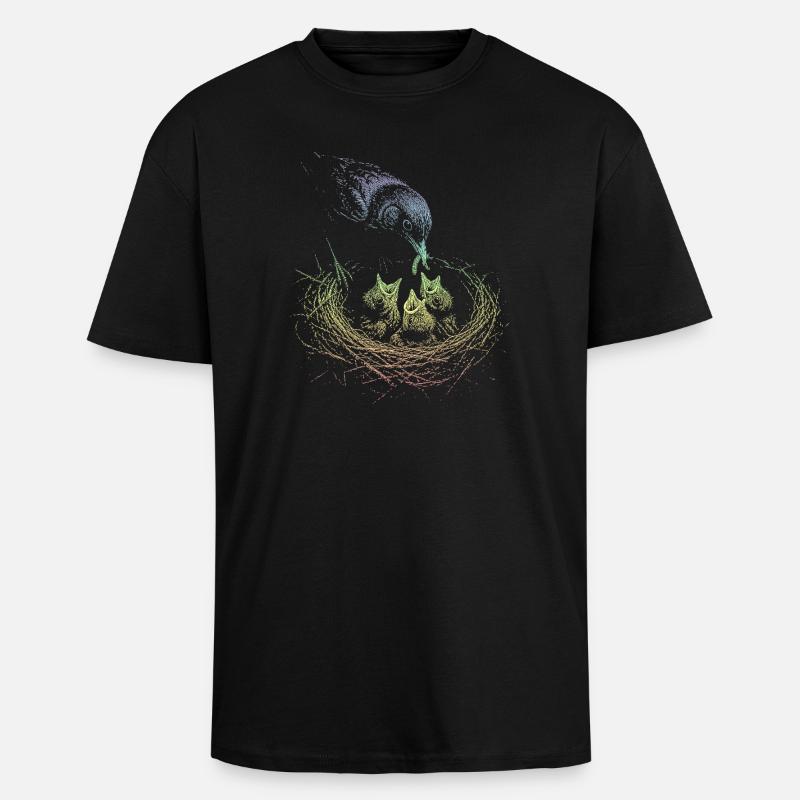 Blackbird - Unisex Oversized Heavyweight T-shirt - black