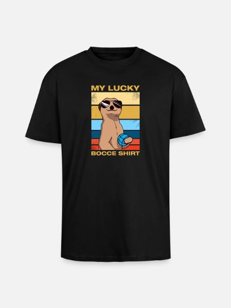 My lucky bocce petanque boules player - Unisex Oversized Heavyweight T-shirt - black