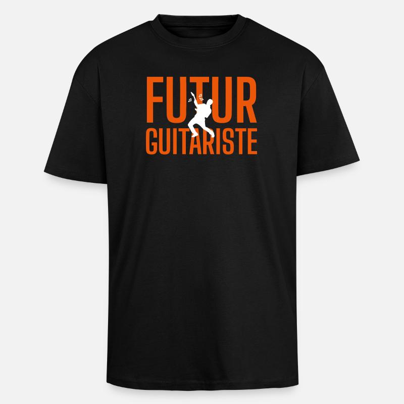 futur guitariste - T-shirt unisexe oversize épais - noir