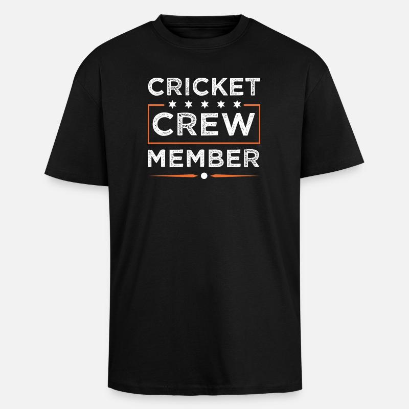 Cricket Crew - Unisex Oversized Heavyweight T-shirt - black
