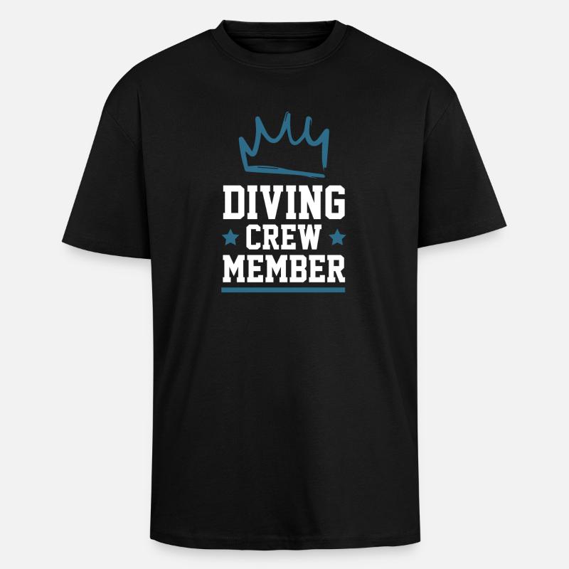 Diving Crew - Unisex Oversized Heavyweight T-shirt - black