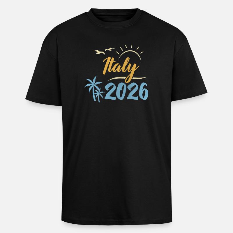 Italien 2026 - Oversized Heavyweight Unisex T-Shirt - Schwarz