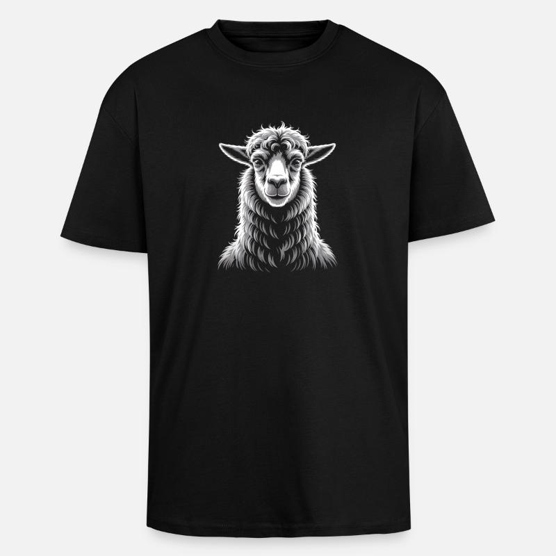 lama - Unisex Oversized Heavyweight T-shirt - black